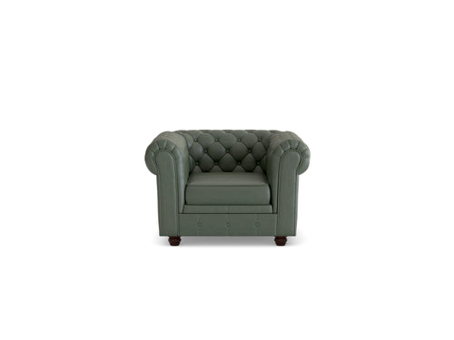 Chesterfield 1 Seater Leather Sofa