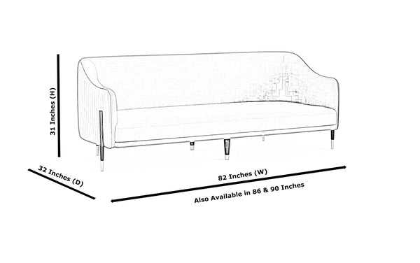 Scandy 3 Seater Fabric Sofa