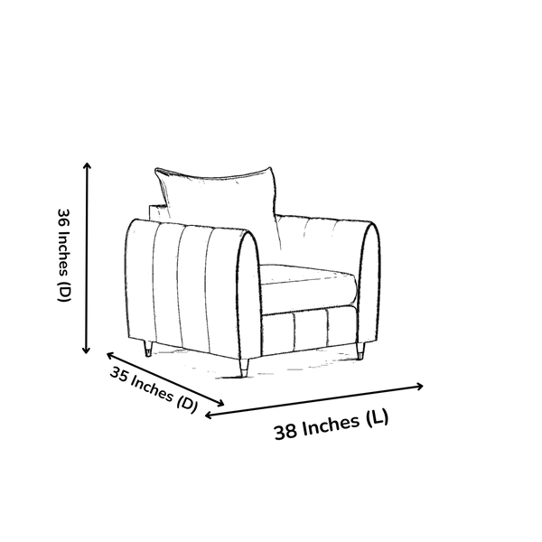 Grace 1 Seater Fabric Sofa