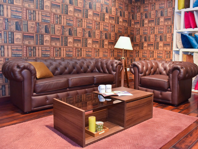 Chesterfield 4 Seater Fabric Sofa