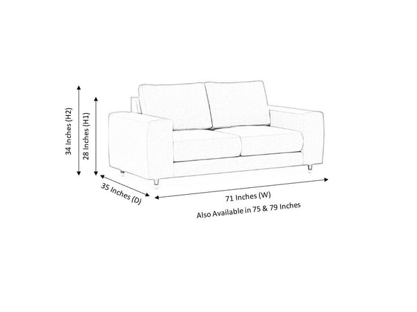 Alex 2 Seater Fabric Sofa