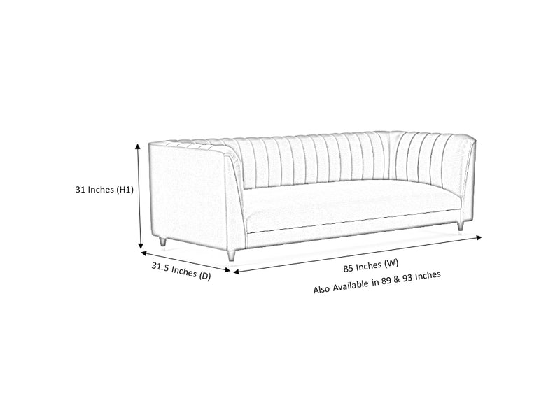 Baxley 3 Seater Fabric Sofa