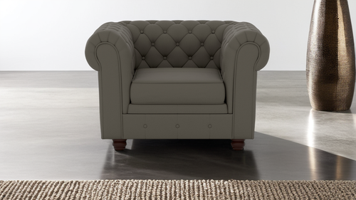 Chesterfield 1 Seater Leather Sofa