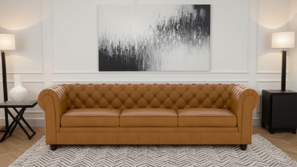 Chesterfield 4 Seater Artificial Leather Sofa