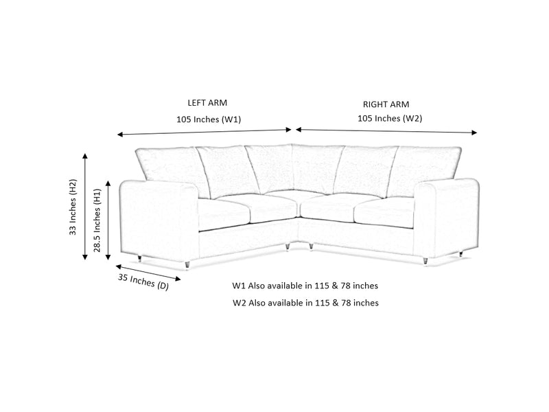 Dune Corner Leather Both Side Arms