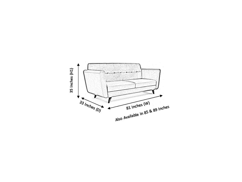 Meridian 3 Seater Fabric Sofa