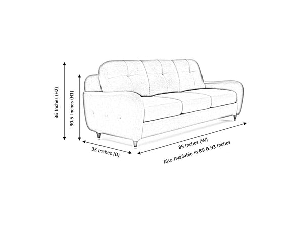 Scott 3 Seater Leather Sofa