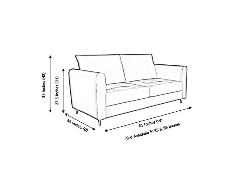 Zinc 3 Seater Leather Sofa