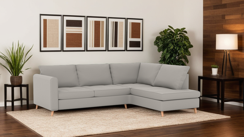 Zinc Corner Leather LHF With Chaise